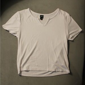 Soft, white, cropped tee